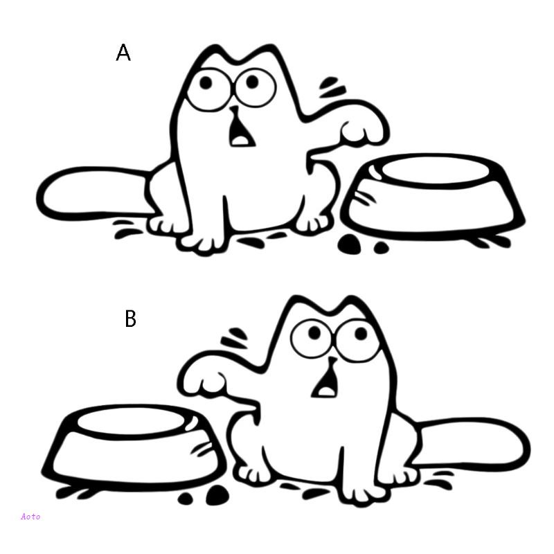 Aoto Nhãn Dán Trang Trí Bình Nhiên Liệu Xe Hơi / Mũ Bảo Hiểm Hình Chú Mèo Sáng Tạo