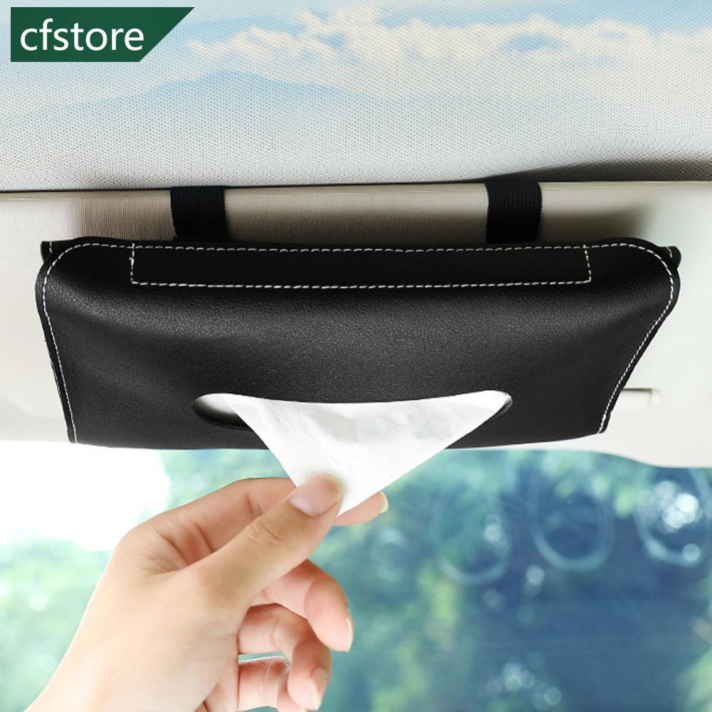 Hộp Đựng Khăn Giấy Bằng PU Gắn Tấm Che Nắng Cho Xe Hơi A7L9