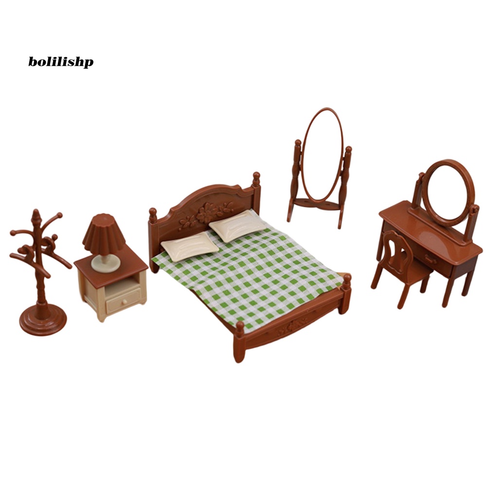 1 Bộ Mô Hình Giường Ngủ Mini Dễ Thương Trọng Lượng Nhẹ Trang Trí Nhà Búp Bê