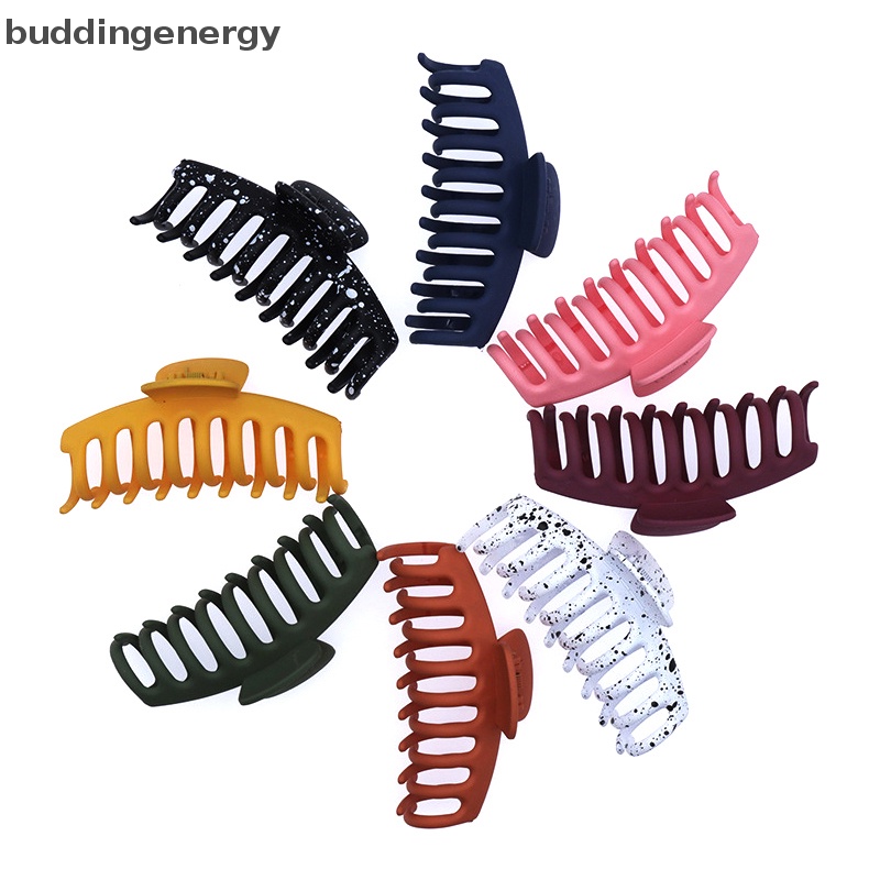 Kẹp Tóc Càng Cua Lớn Bằng Nhựa Màu Trơn Thanh Lịch Cho Nữ