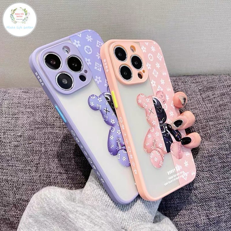 Ốp Điện Thoại Acrylic Hình Gấu Máy Ảnh Cho Iphone 11 12 13 14 Pro MAX 14 PLUS X XS MAX XR