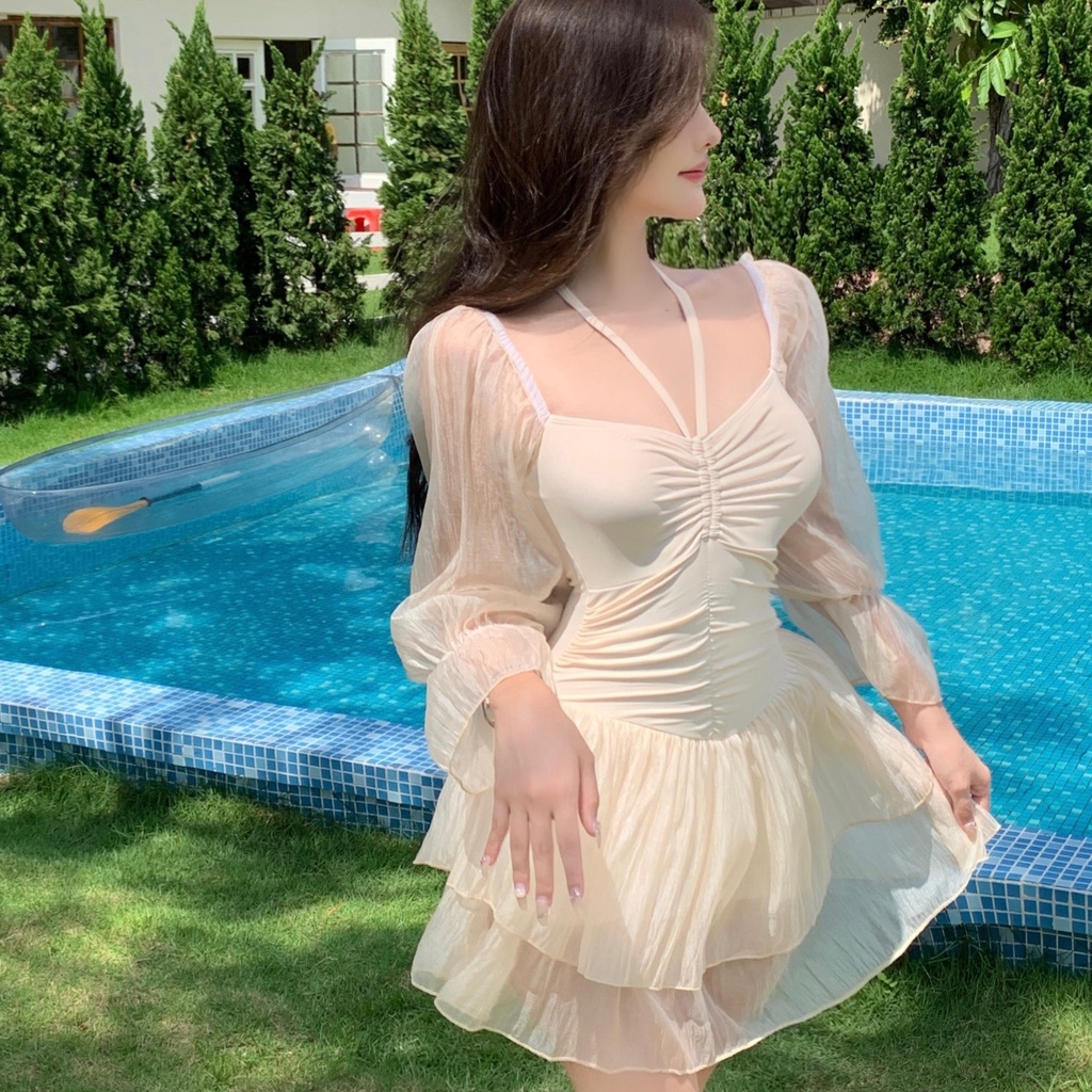 Bộ Đồ Bơi Một Mảnh Ôm Ngực Nhỏ Che Phủ Toàn Diện Quyến Rũ Nhẹ Nhàng Cho Nữ Giới