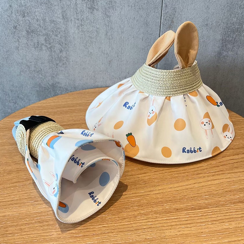 Mũ Lưỡi Trai Hở Chóp Che Nắng Họa Tiết Thỏ Thời Trang Mùa Hè Cho Bé