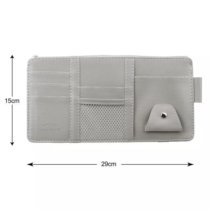 Túi Da Đựng Mắt Kính / Thẻ Tự Động Kẹp Tấm Che Nắng Có Khóa Kéo Cho Xe Hơi