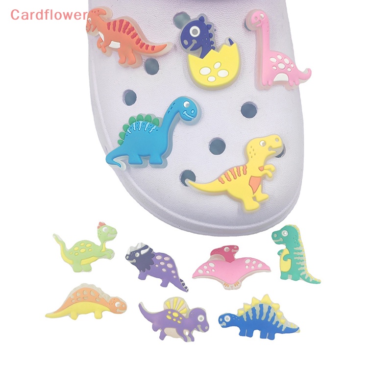 12 Miếng Dán Giày PVC Hình Khủng Long Phát Quang Độc Đáo Mới