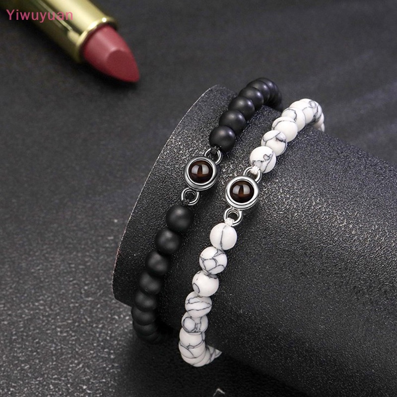 Vòng Đeo Tay 100 Ngôn Ngữ I Love You Bằng Đá Tự Nhiên Mới