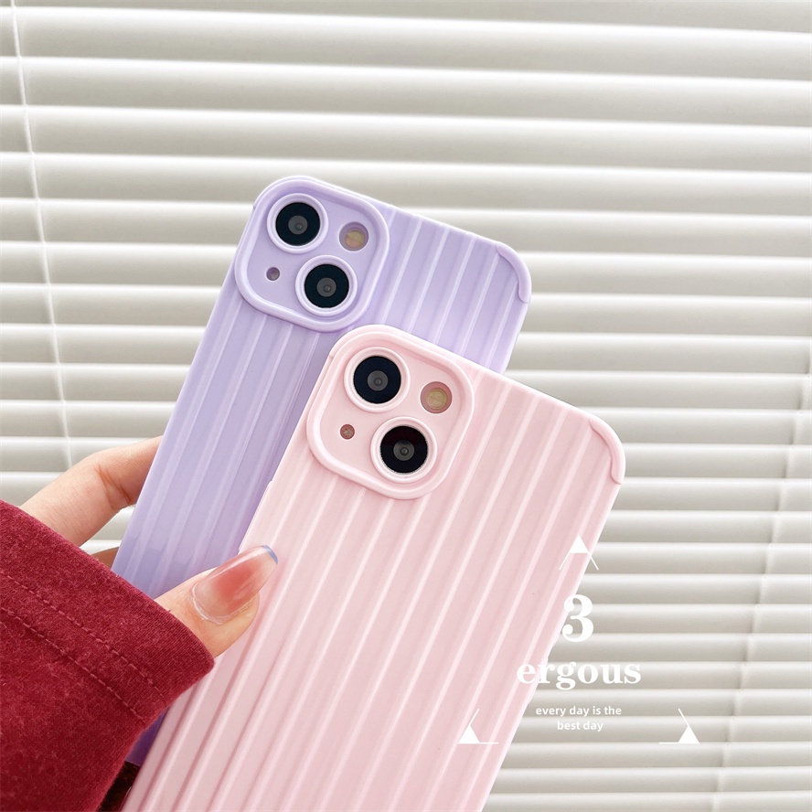 Ốp Điện Thoại Mềm Vân Vali Màu Kẹo Dễ Thương Cho iPhone 14 13 12 11 Pro Max SE2020 X XR Xs Max 7 8 Plus