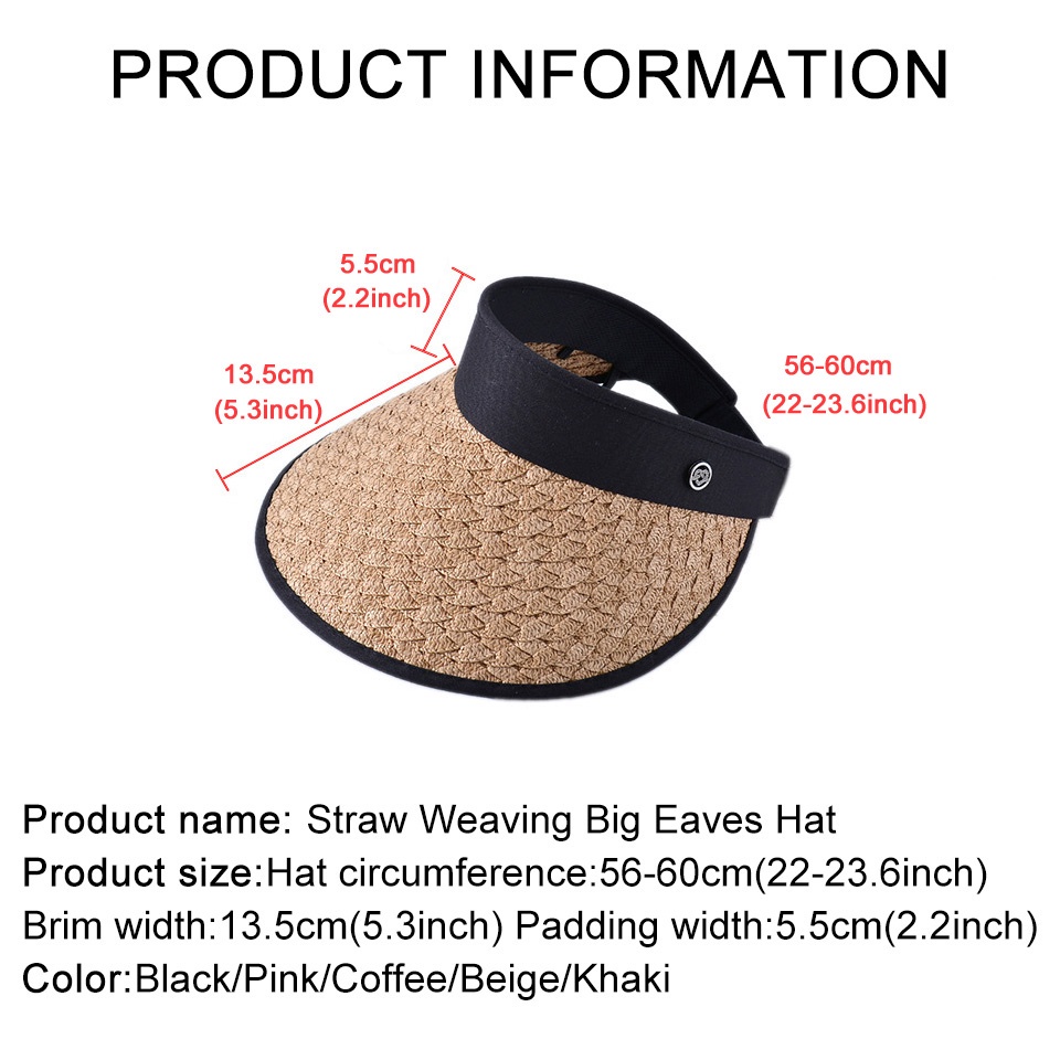 Mũ Cói Chống Nắng Vành Rộng Hở Chóp Thời Trang Đi Biển Mùa Hè Hàng Mới Dành Cho Bạn Nữ
