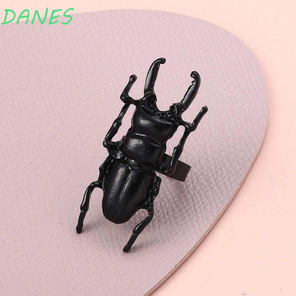 Nhẫn Unisex Daanes Y2K Thời Trang|Nhẫn Hợp Kim Hình Bọ Cánh Cứng Màu Đen Cá Tính Cho Nam Và Nữ
