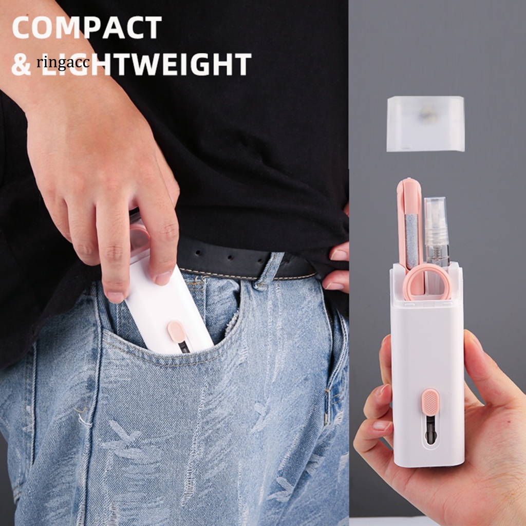 Rga 1 Bộ Cọ Làm Sạch Tai Nghe 7 Trong 1 Hai Đầu Lông Mềm Tiết Kiệm Sức Lao Động