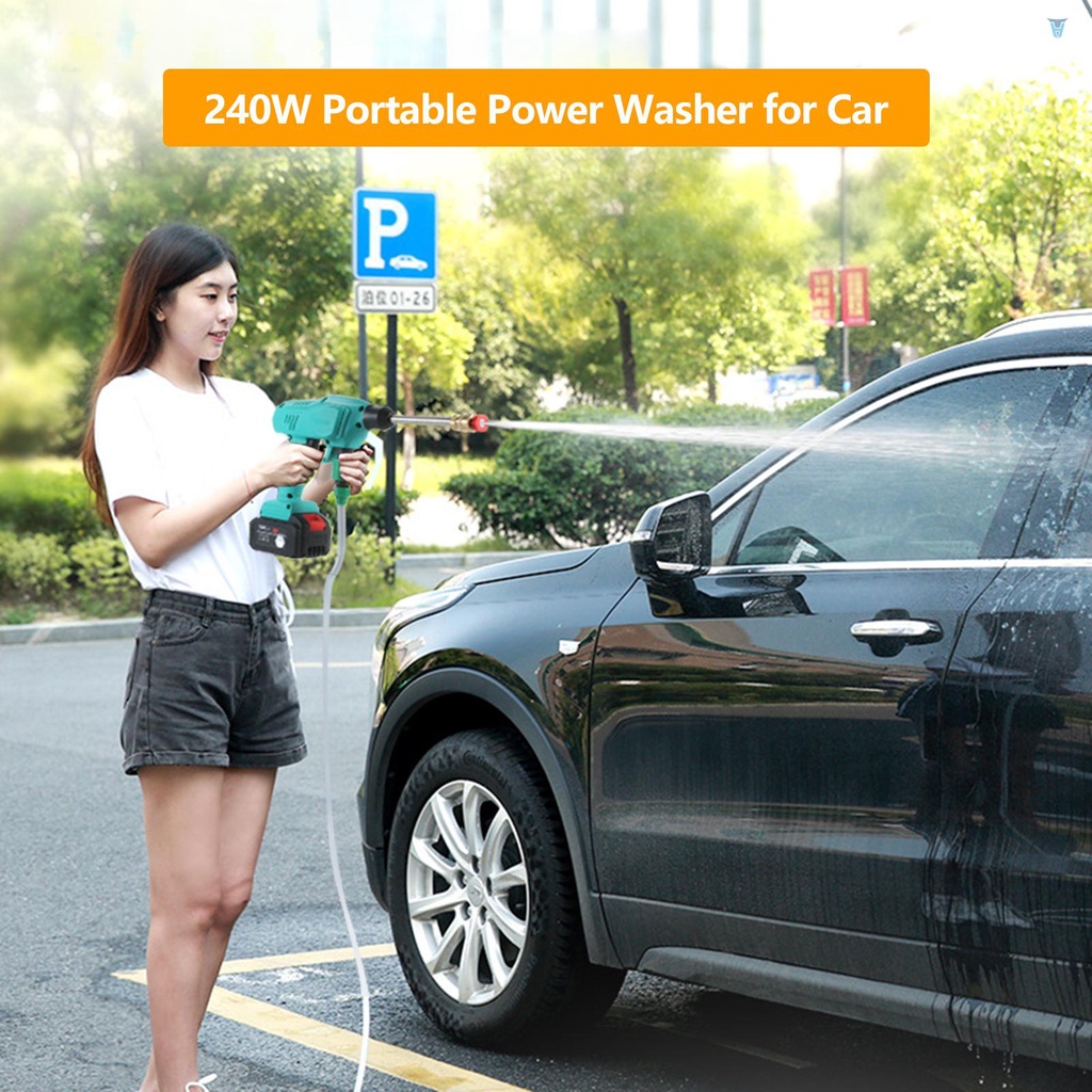 Máy Rửa Xe Hơi SEATEN 240W Không Dây Với Vòi Phun 5m Ống Xốp 15000mAh Có Thể Điều Chỉnh Và Sạc Lại