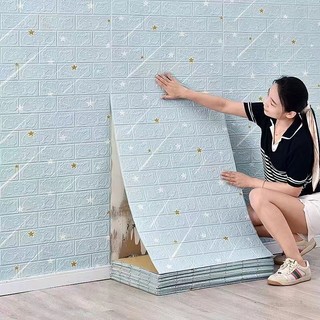 Cuộn giấy dán tường bằng xốp chống nước tự dính 70cm * 5m trang trí nhà cửa