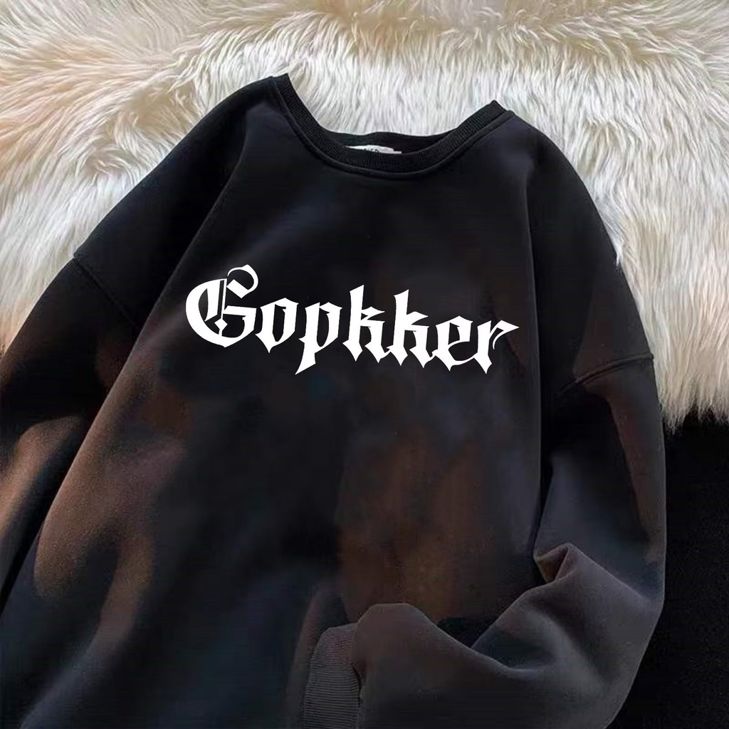 Áo Nỉ Dài Tay Cổ Tròn In Chữ Thập Phong Cách Hip hop Đường Phố Mới Cho Nam