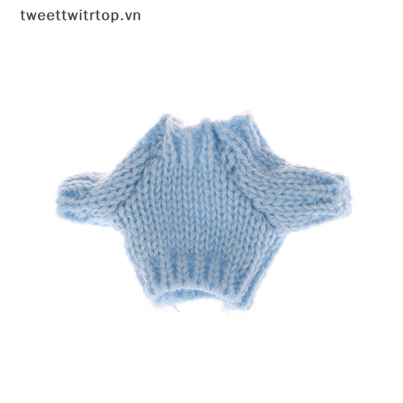 Set Áo Len Tay Ngắn Và Quần Short Hình Tai Thỏ Đáng Yêu Cho Búp Bê Tỉ Lệ 1 / 12