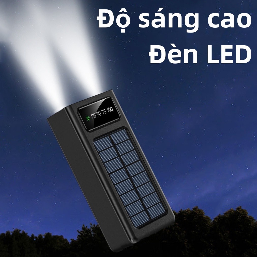 Ngân hàng năng lượng mặt trời 150000mAh tích hợp pin ngoài 4 dây đầu ra USB kép ngân hàng điện dự phòng ngoài trời ngân