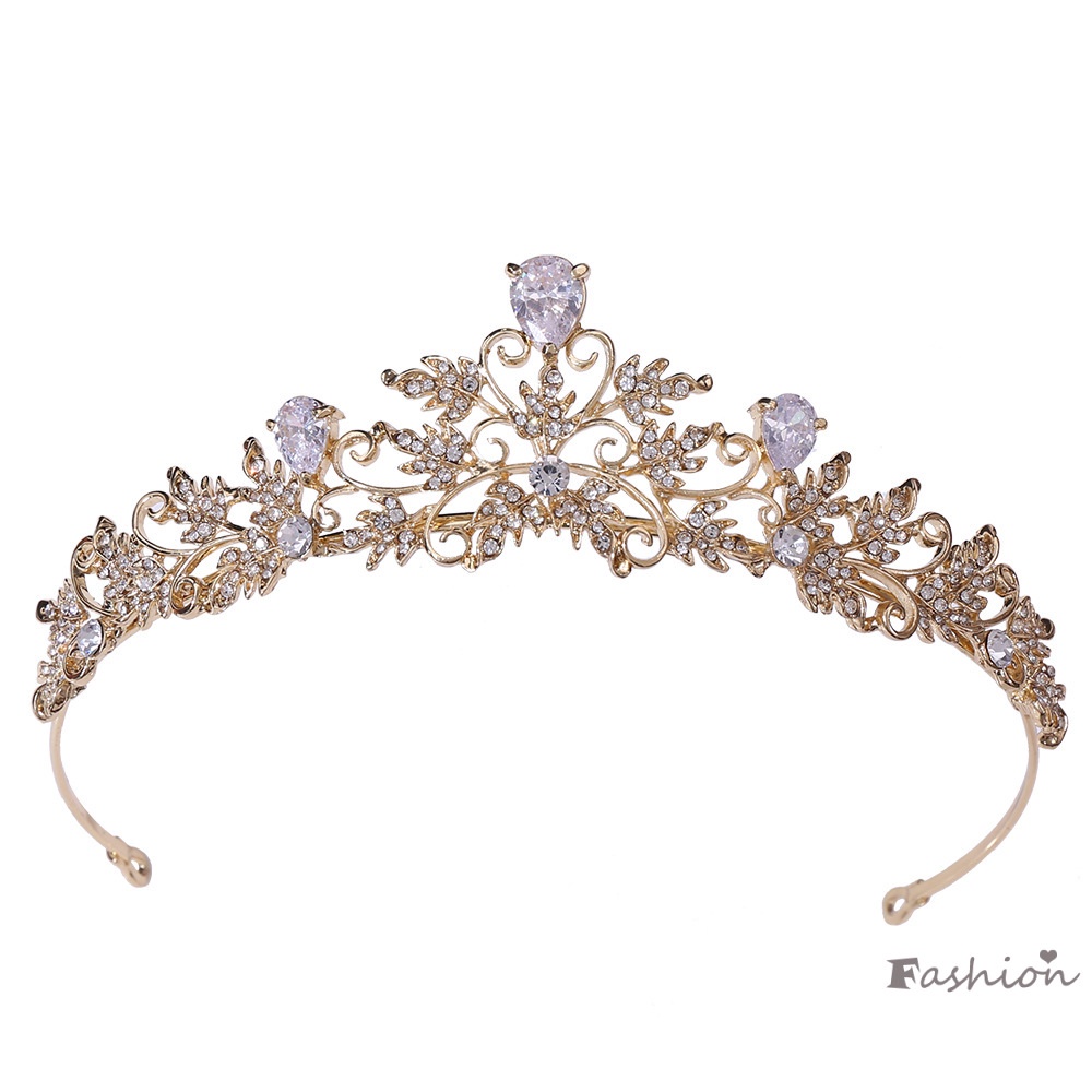 Vương Miện Hợp Kim Đính Kim Cương Giả Kiểu Dáng Đơn Giản Cho Cô Dâu