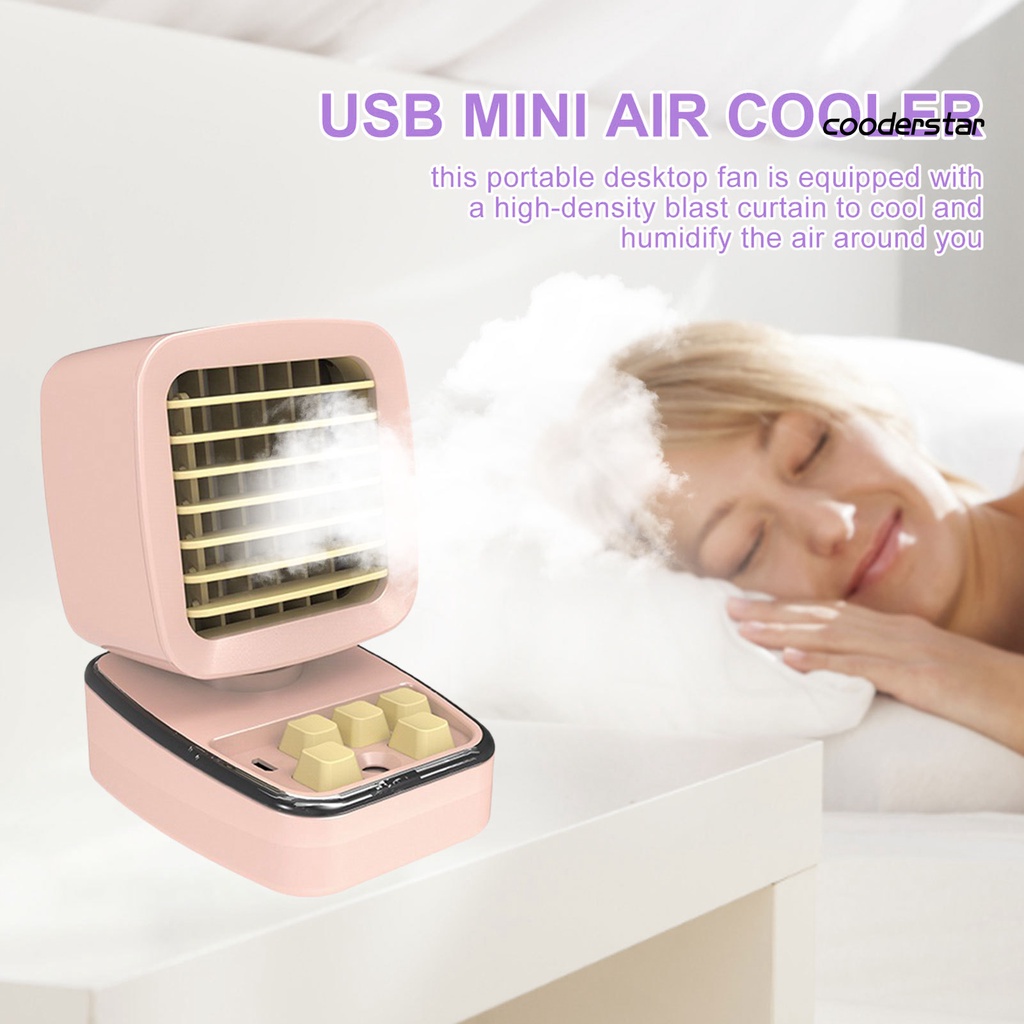 Quạt Điều Hòa Không Khí Mini 3 Tốc Độ Yên Tĩnh Kèm Sạc USB Tiện Dụng Cho Gia Đình