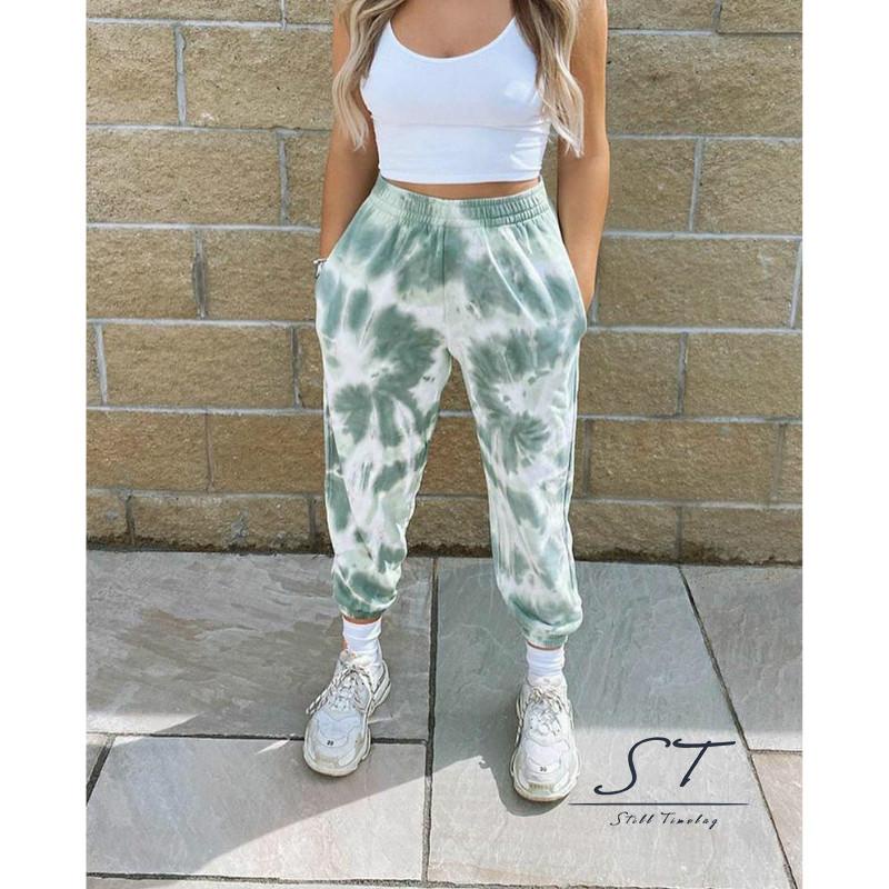 Quần Dài Dáng Suông Lưng Cao Co Giãn Có Túi Bên Hông Nhuộm Màu CY03 Cho Nữ