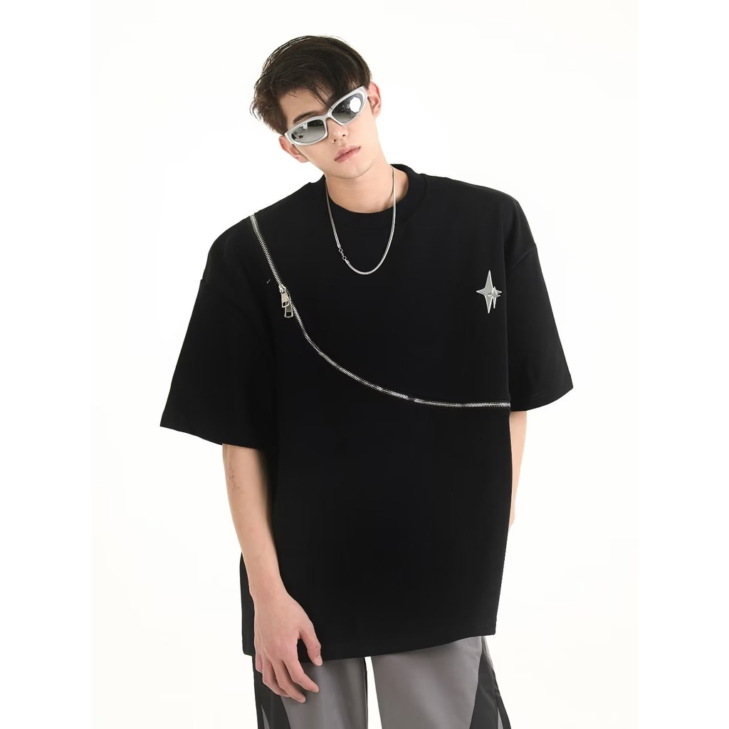 Áo Thun Tay Lỡ Dáng Rộng Phong Cách Hip hop Đường Phố Mỹ Cá Tính Cho Nam