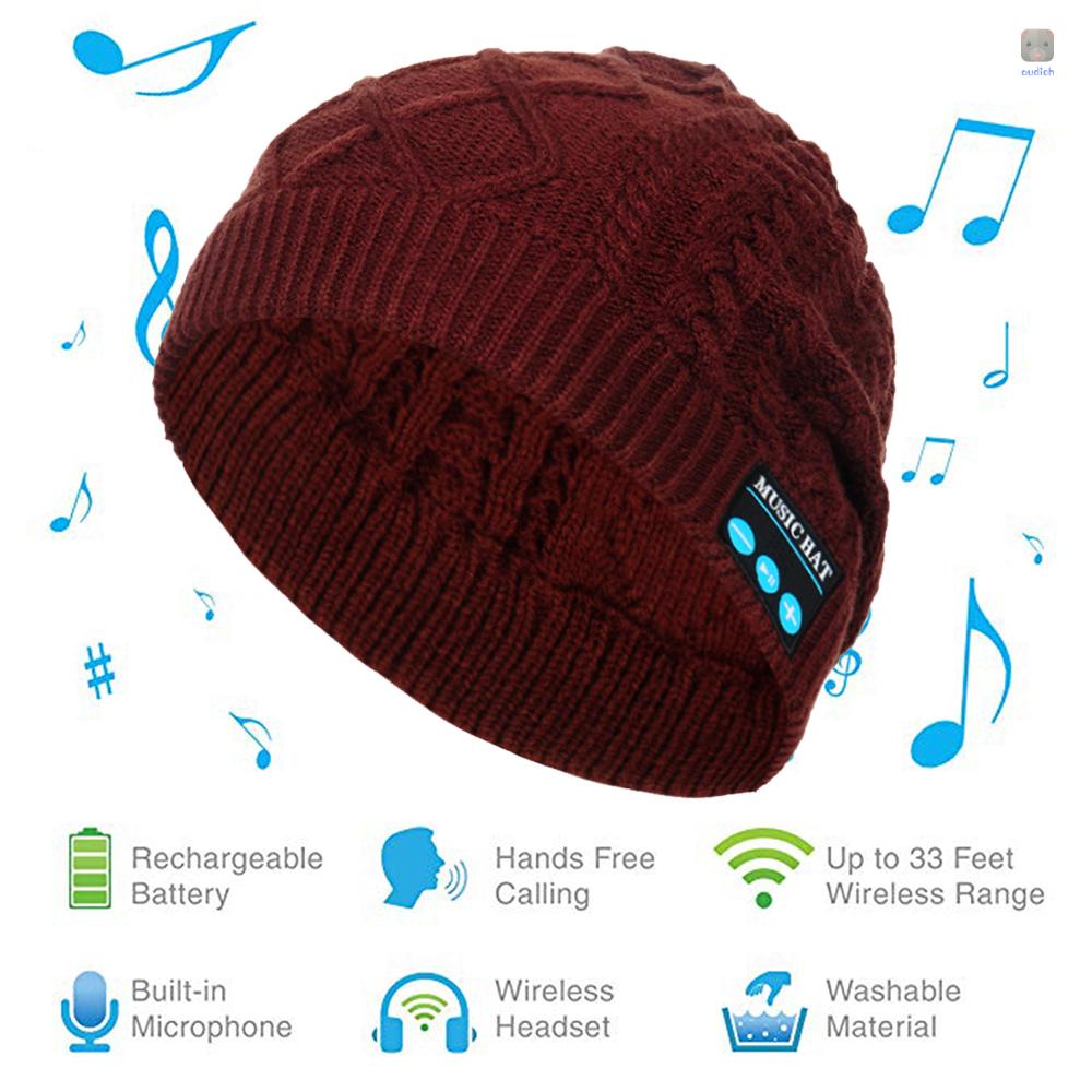 Mũ Dệt Kim MZ019 BT5.0 Có Thể Sạc Lại 200mAh Màu Nâu Dành Cho Người Lớn