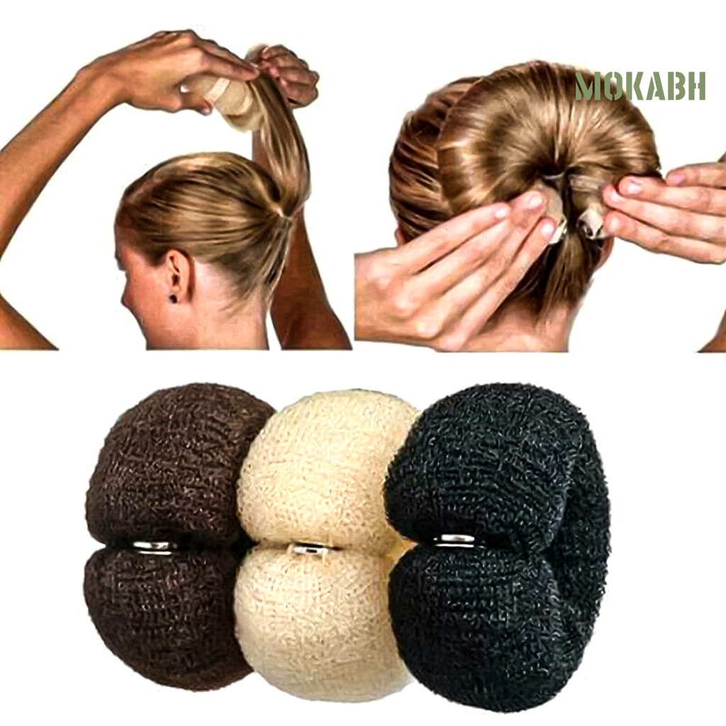 Kẹp Tóc Hình Bánh Donut Bằng Chất Liệu Nylon Dùng Tạo Kiểu Tóc Cho Nữ