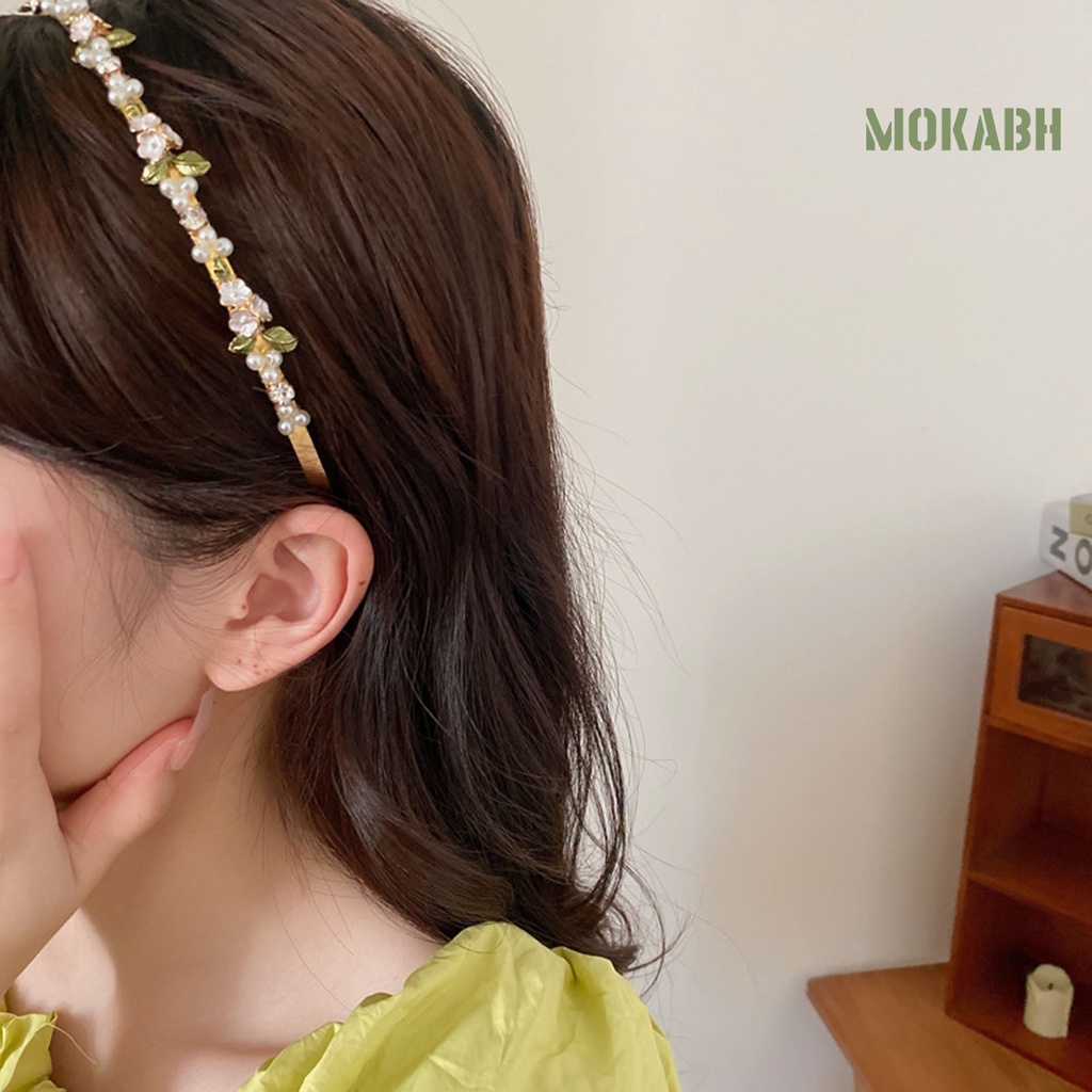 Băng Đô Mạ Vàng Đính Đá Chống Trượt Thời Trang Cho Nữ