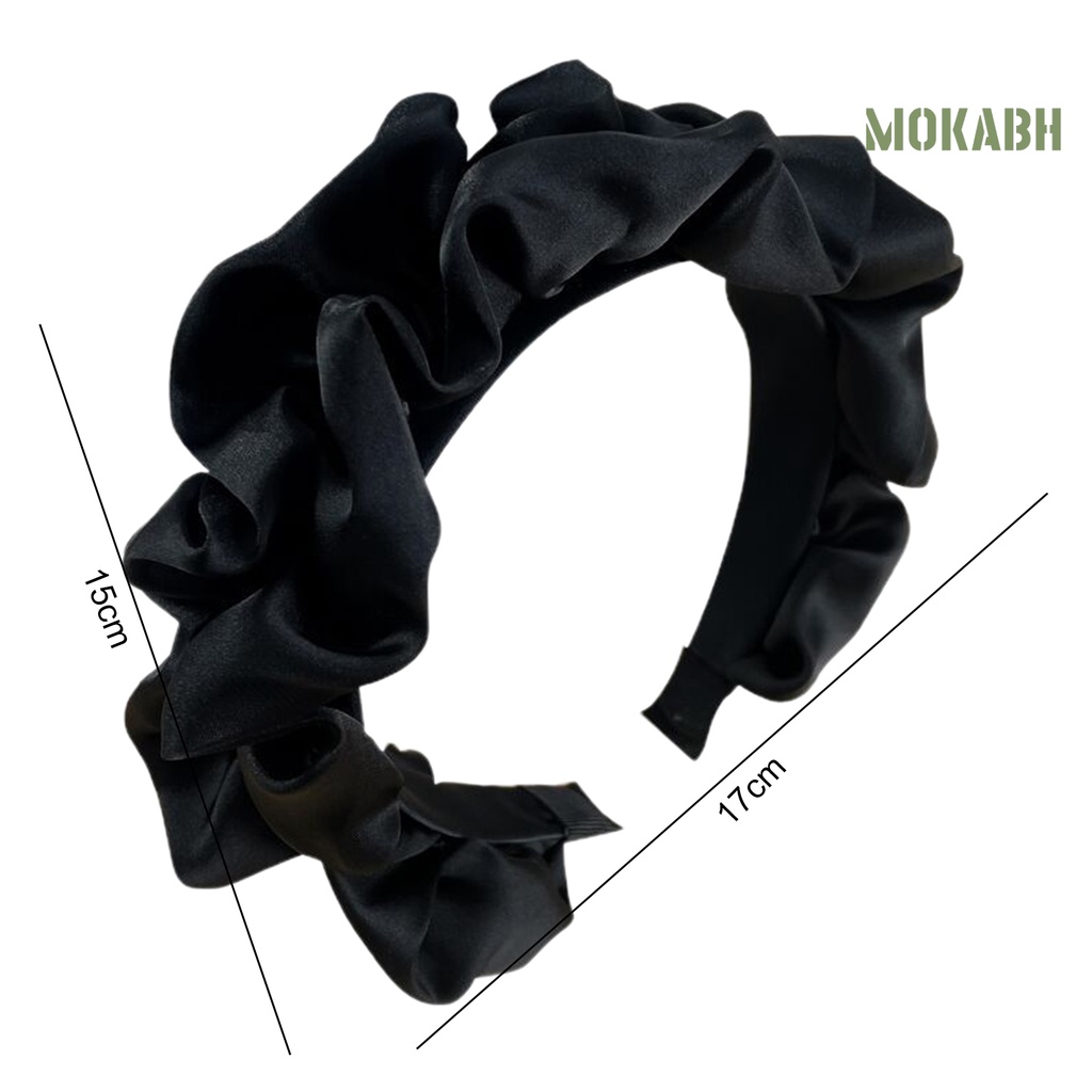 Băng Đô Cài Tóc Bằng Satin Co Giãn Chống Trượt Họa Tiết Đầu Lâu Phong Cách Hàn Quốc