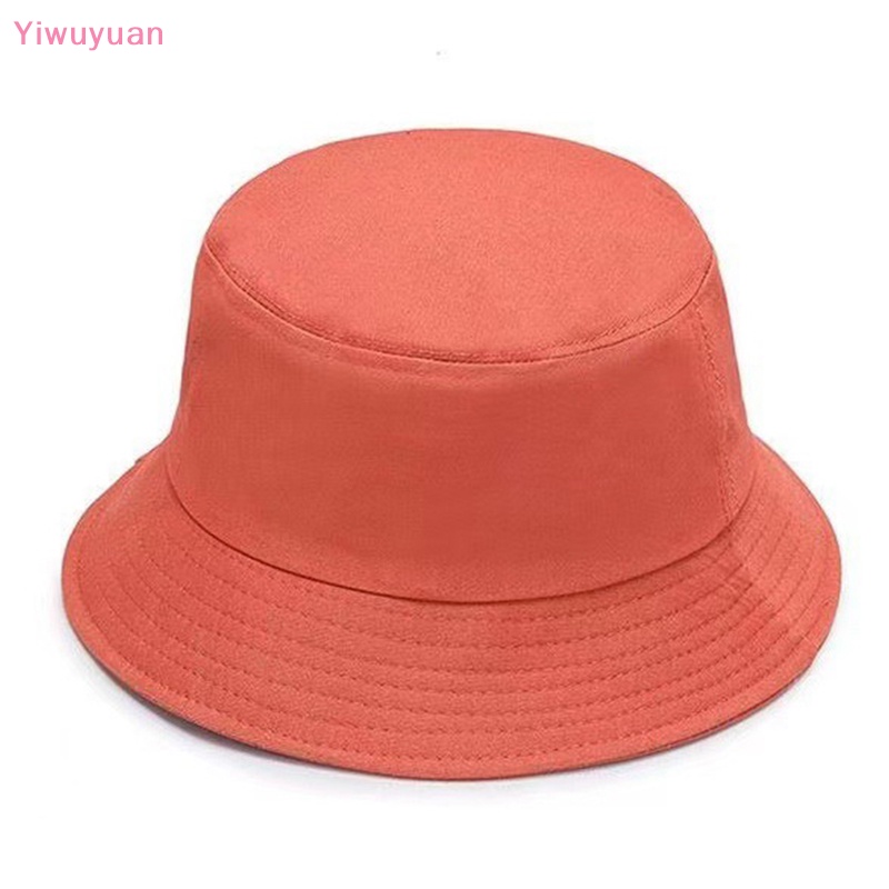 &lt; Yiwuyuan &gt; Mũ Xô Cotton Màu Trơn Gấp Lại Được Mùa Hè Câu Cá Hung Đi Biển Cho Nam Và Nữ Mới