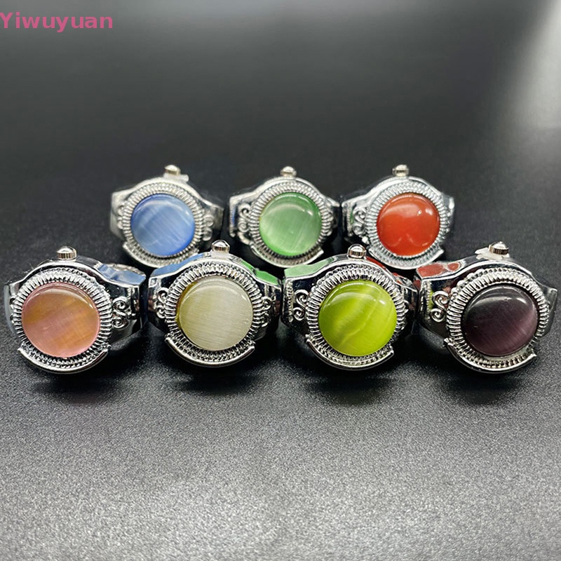 < Yiwuyuan > Đồng Hồ Nhẫn Đeo Tay Mặt Hình Mắt Mèo Có Thể Điều Chỉnh Kích Thước Mới