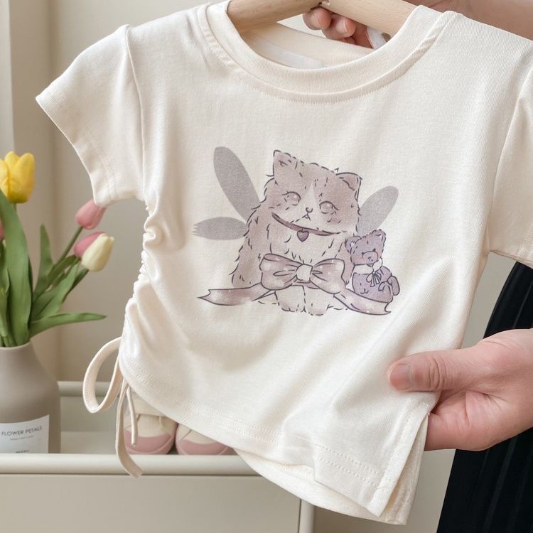 Set Áo Thun Tay Ngắn Và Chân Váy Thời Trang Hè 2023 Mới Cho Bé Gái