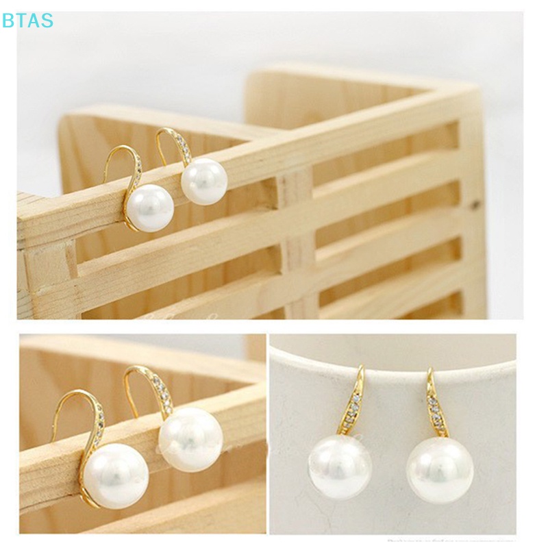 Bông Tai Đính Ngọc Trai Nhân Tạo Dáng Dài Thời Trang Cho Nữ