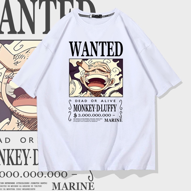 Áo thun ngắn tay Anime Nhật Bản Nika Luffy