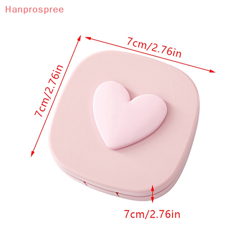 Hanprospree > Hộp Đựng Kính Áp Tròng Hình Vuông Trái Tim Màu Macaron Có Gương Dễ Mang Theo Khi Đi Du Lịch Tốt