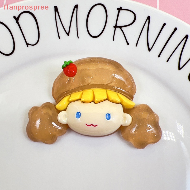 Hanprospree > 1 Kẹp Tóc Resin Resin Phát Quang Hình Cô Gái Bỏng Ngô Đáng Yêu DIY