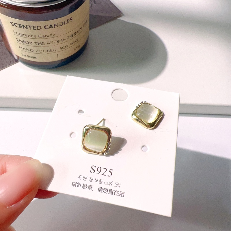 Khuyên Tai Đính Đá opal Cao Cấp Phong Cách retro Mẫu Mới 2023 Dành Cho Nữ