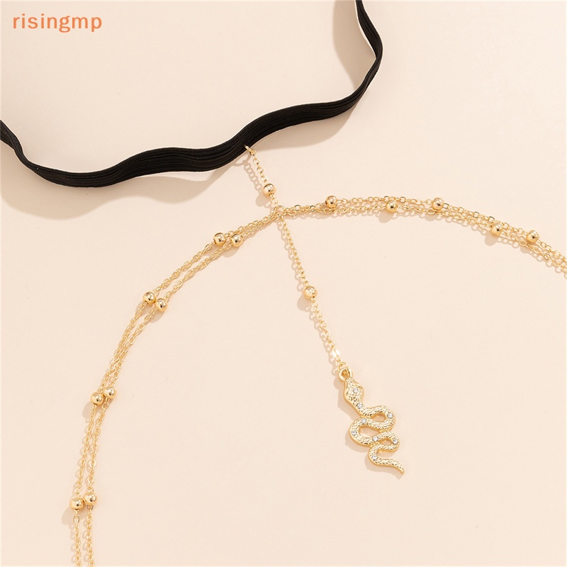 [risingmp] Dây Chuyền Cơ Thể Dạng Xích Rắn Co Giãn Nhiều Lớp Phong Cách Bohemia Thời Trang Quyến Rũ Cho Nữ