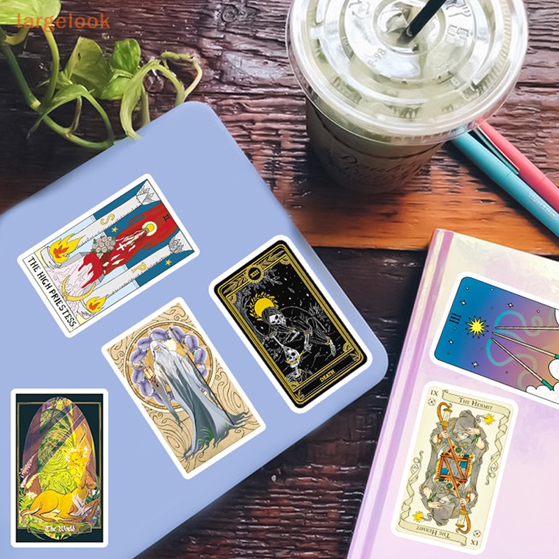 Bộ 50 Miếng Dán Thẻ Bài Tarot Graffiti Chống Thấm Nước Dùng Trang Trí Vali / Laptop / Ván Trượt / Xe Máy