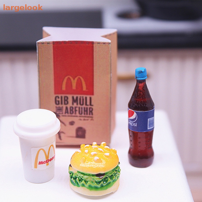 Bộ 5 Mô Hình Túi Đựng Bánh Burger Trang Trí Nhà Búp Bê