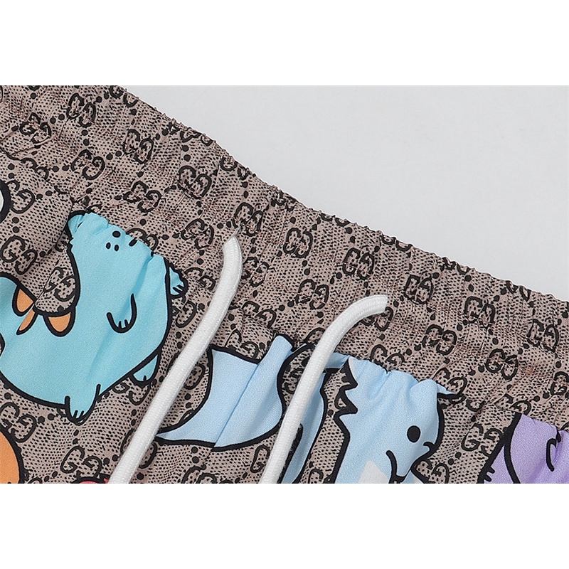 Bán Chạy Nhất G &amp; U Quần Short Dáng Rộng Lưng Thun In Họa Tiết Động Vật Có Size Lớn Cho Nam Và Nữ