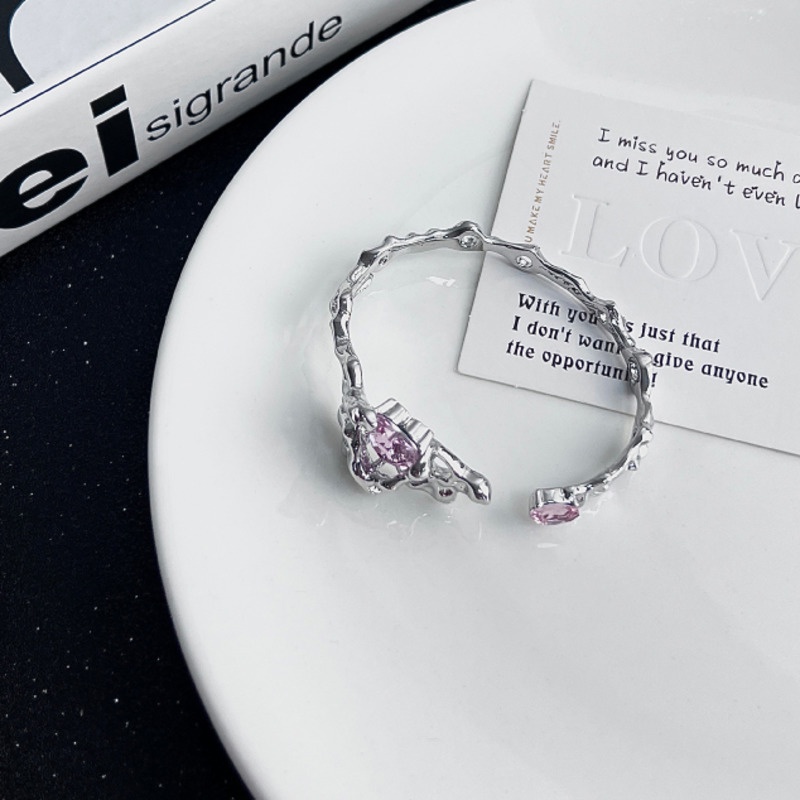 Vòng Tay Họa Tiết Trái Tim Màu Hồng Phong Cách hip hop Hàn Quốc Ngọt Ngào niche y2k