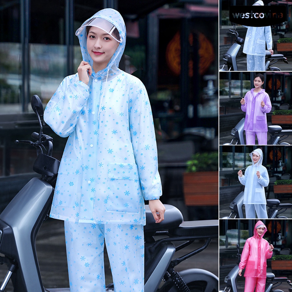 [COD]☁1 Bộ Áo Mưa Dày Dặn Có Nón Trùm Và Túi Che Mặt Tháo Rời Được Dành Cho Hoạt Động Ngoài Trời