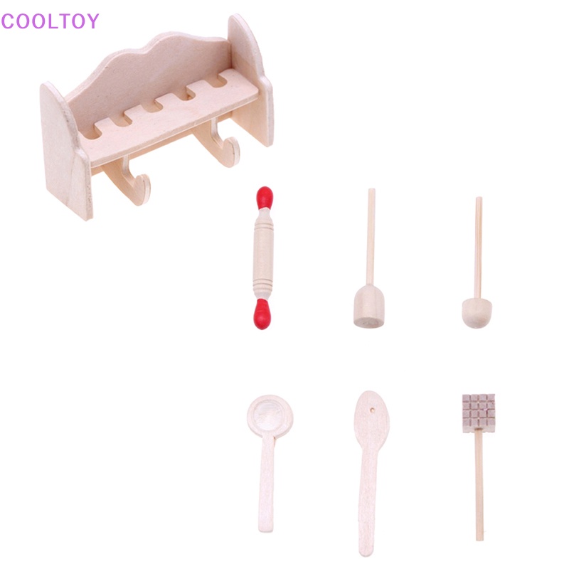 1 Set Dụng Cụ Nhà Búp Bê Làm Mát Mini Kèm Muỗng Và Giá Để Đồ Dùng Nhà Bếp Trang Trí Nhà Búp Bê