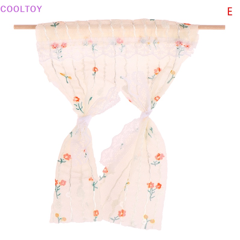 1 Mô Hình Rèm Cửa Ren Hoa Cúc Tỷ Lệ 1: 12 Dùng Trang Trí Nhà Búp Bê