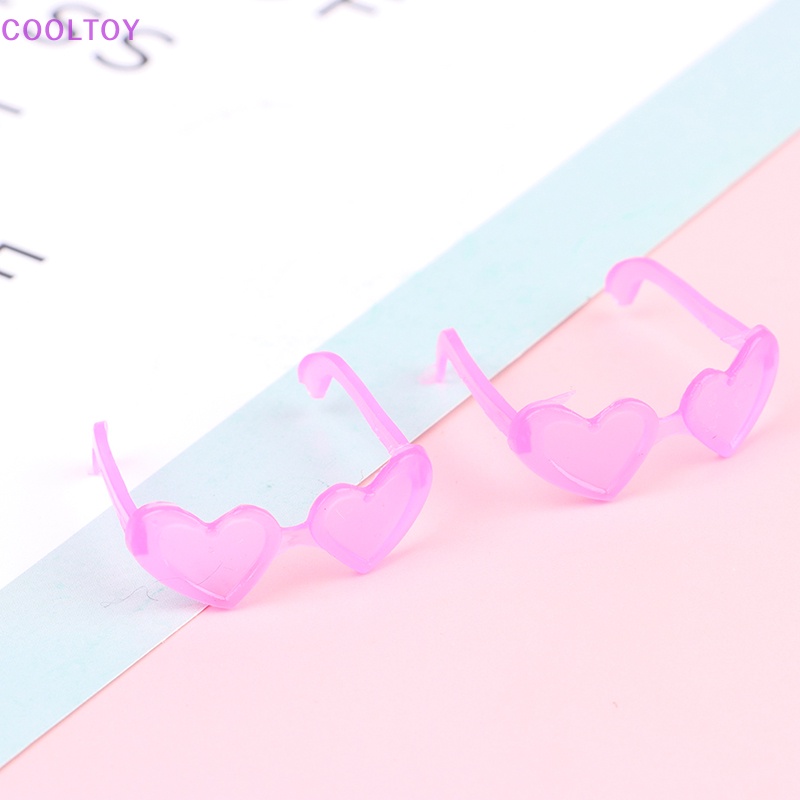 Set 10 Mắt Kính Nhựa Mini Hình Trái Tim Tỷ Lệ 1 / 6 Trang Trí Nhà Búp Bê