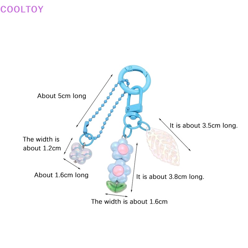 Móc Chìa Khóa Xe Hơi Bằng Acrylic Họa Tiết Hoa Năm Cánh Nhiều Màu Dễ Thương