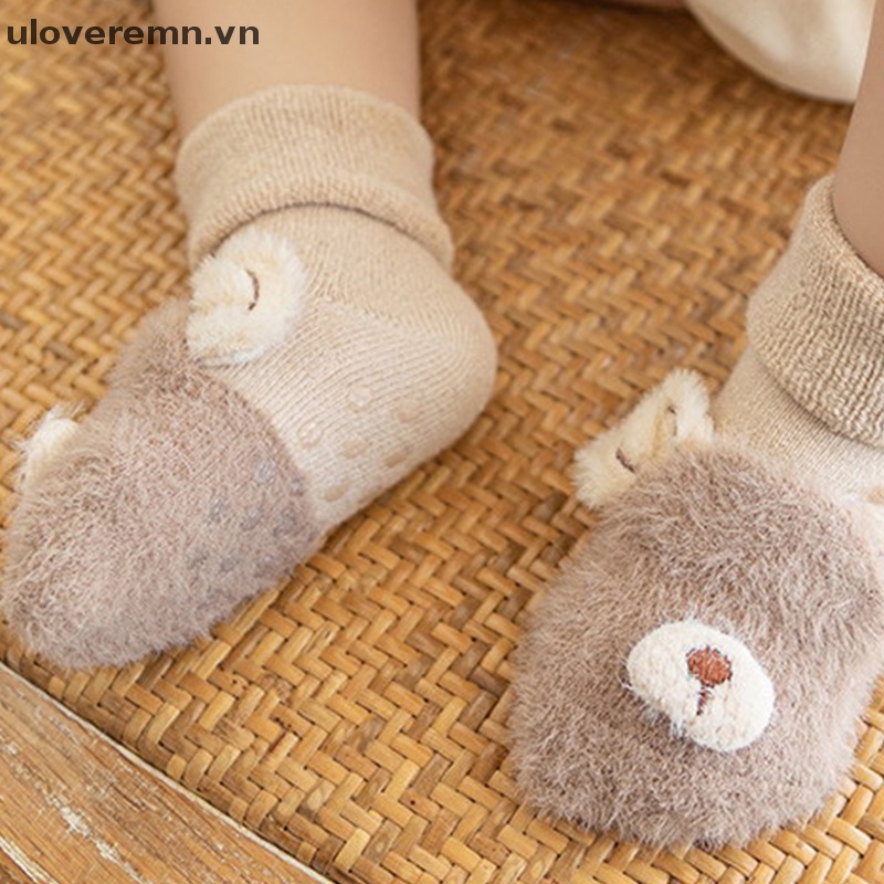 1 Đôi Tất Chống Trượt In Hình Hoạt Hình Xinh Xắn Cho Bé