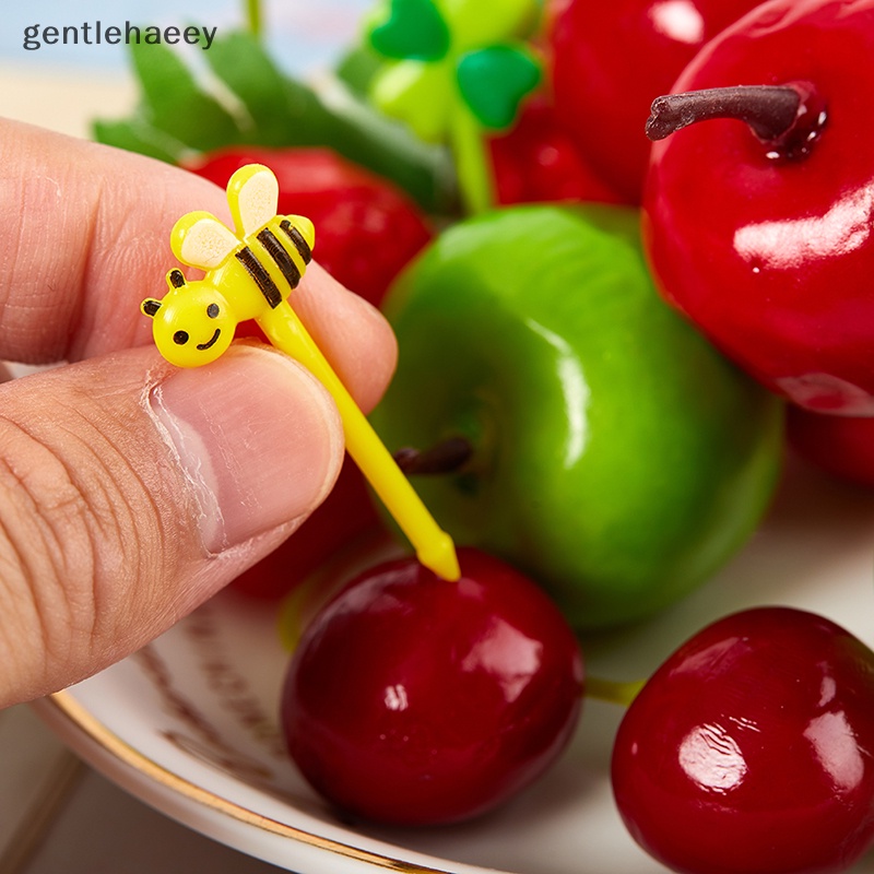 Bộ 8 Nĩa Ăn Trái Cây Hình Động Vật Bằng Nhựa Mini Có Thể Tái Sử Dụng Cho Trẻ Em