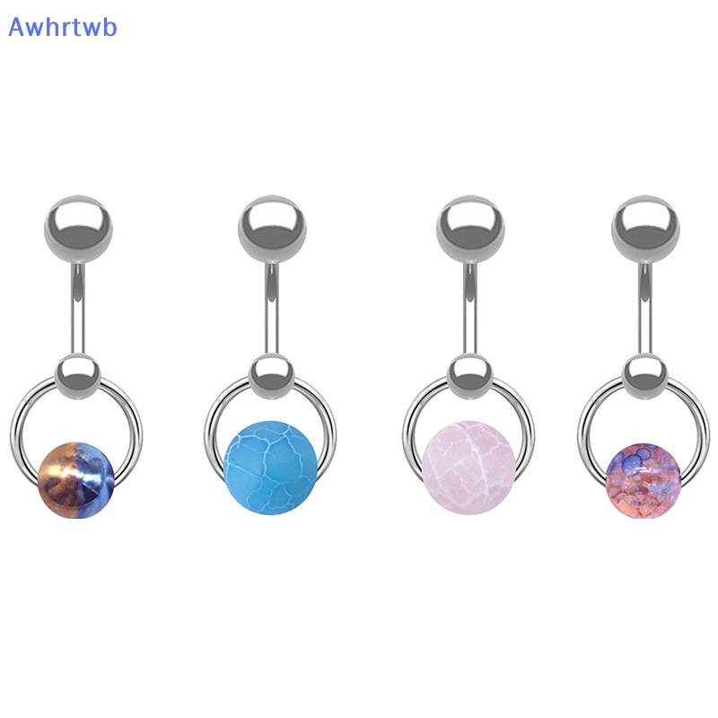 Khuyên Rốn Bằng Thép Không Gỉ Đính Đá Tự Nhiên Mới