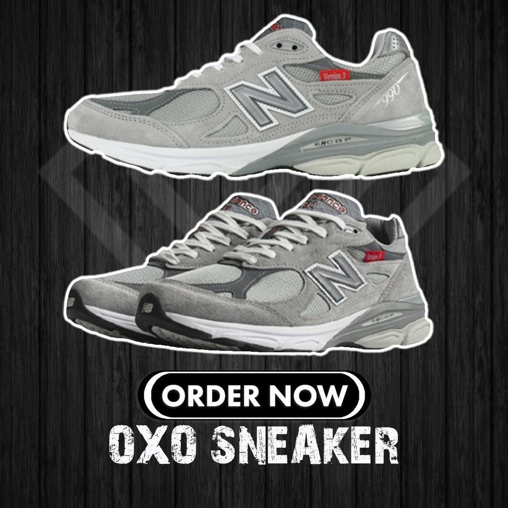 Giày Thể Thao New Balance 990 V3 Màu Đỏ Xám nb990 100% m990v53 NB Chất Lượng Cao Cho Nam Nữ