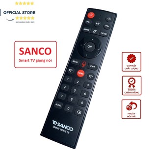 Điều khiển tivi SANCO giọng nói smart chinh hãng theo TV, remote Sanco tivi voice - Hàng chính hãng, mới 100%